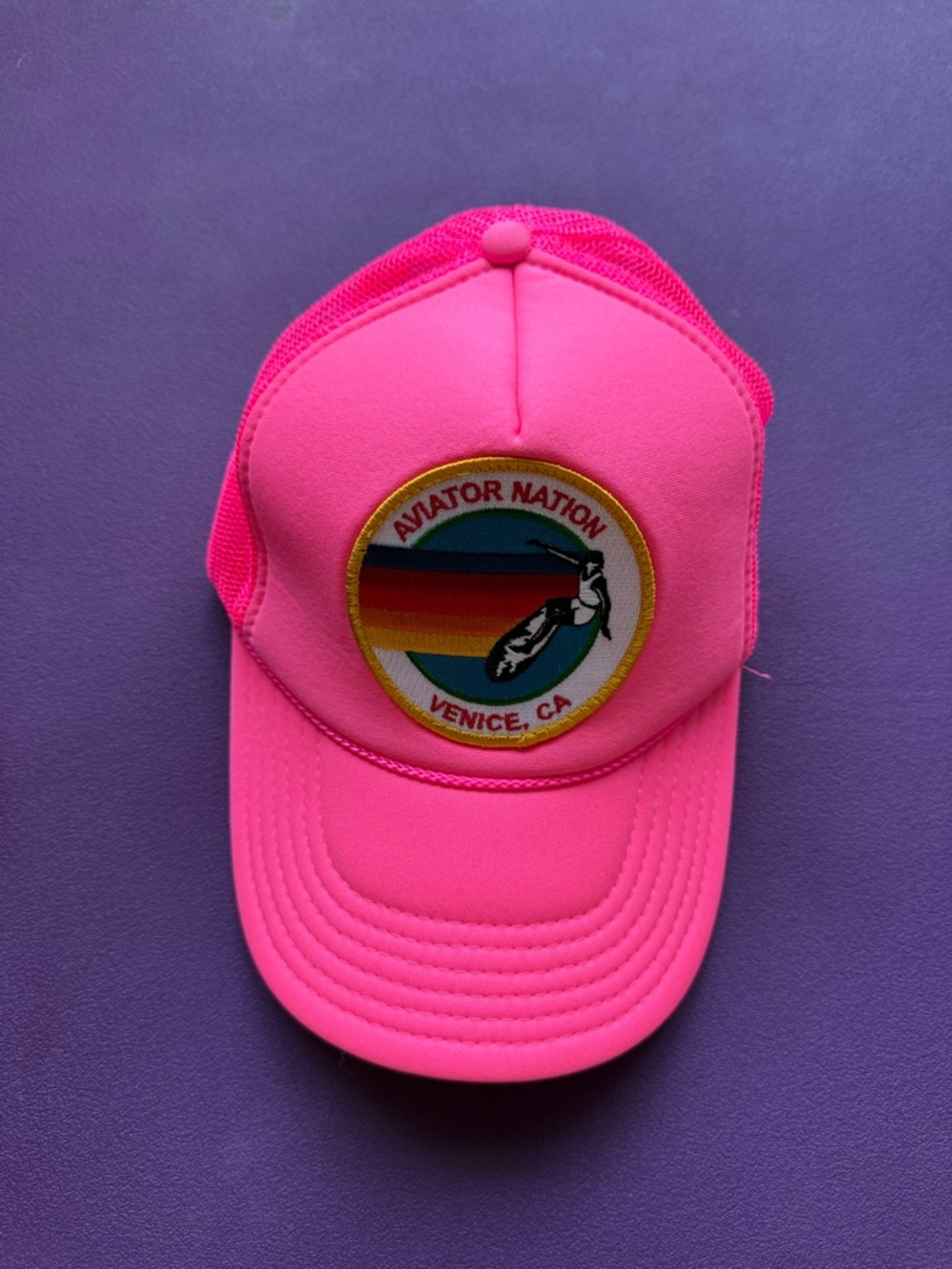 Aviator Nation Venice CA Neon Pink Trucker Hat